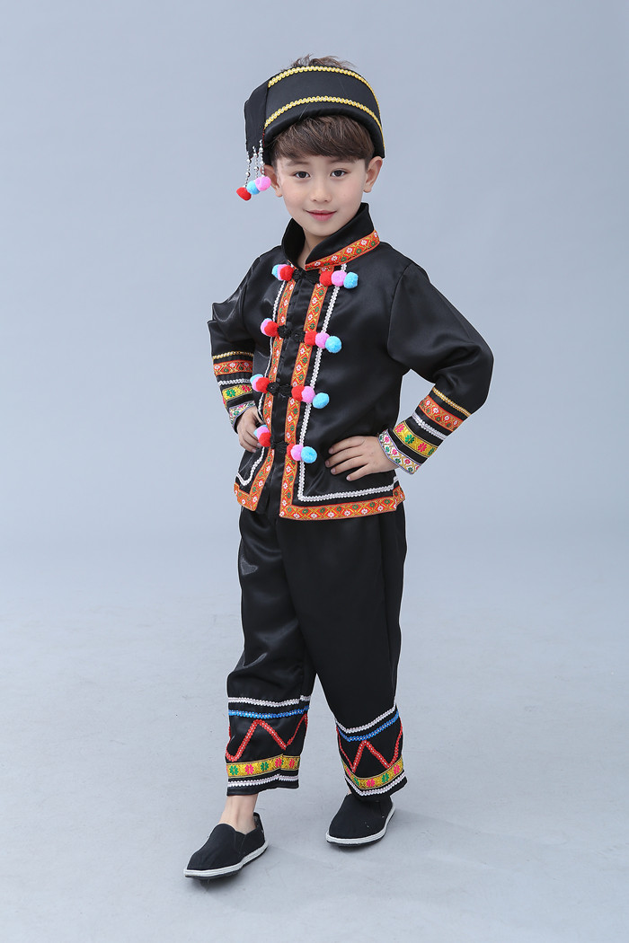 儿童拉祜族男童少数民族演出服幼儿纳西族舞蹈表演男女童傈僳族服