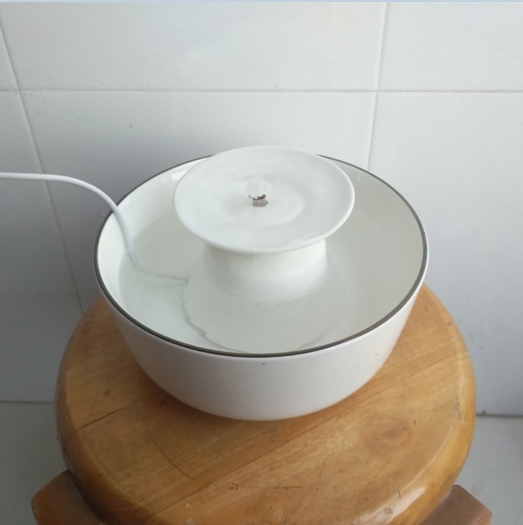 包邮自制DIY陶瓷宠物大圆碗带水泵自动饮水机 猫咪饮喝水盆饮水器