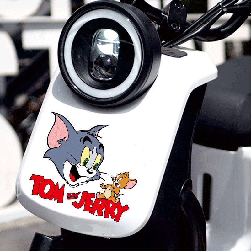 猫和老鼠车贴贴小牛电动摩托车身装饰贴纸卡通划痕遮挡贴画电瓶车
