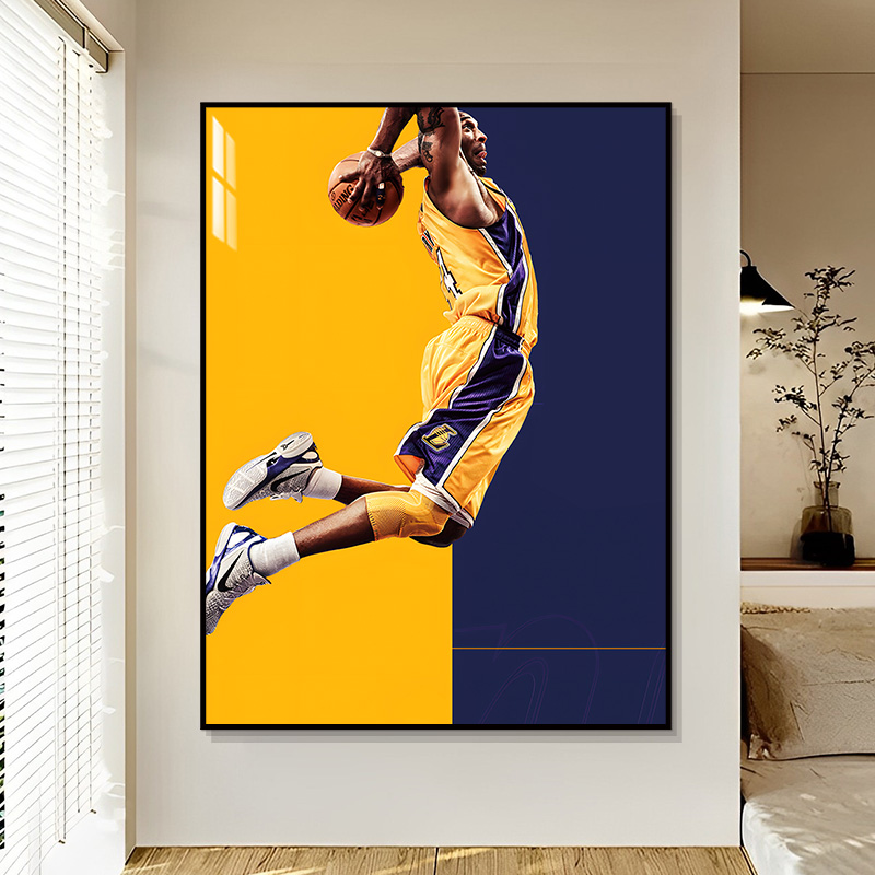 科比挂画装饰画海报墙贴巨幅画像励志湖人nba球星篮球主题壁画