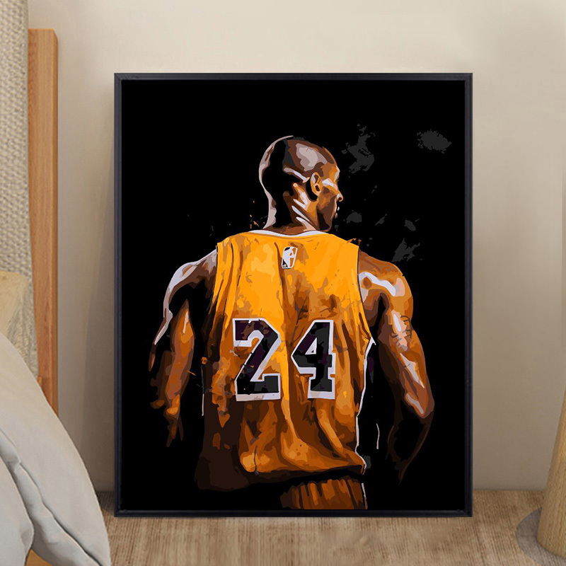 篮球明星 科比库里詹姆斯人物画像diy数字油画手绘画画涂色填充画