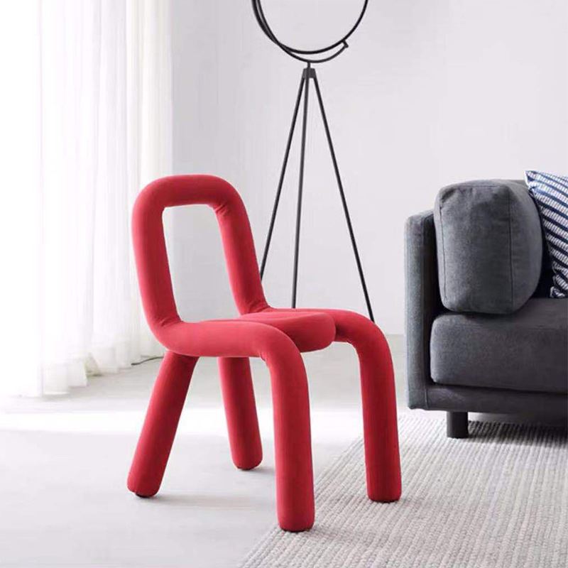 北欧ins时尚异形椅创意铁艺线条椅 家用休闲椅餐饮网红奶茶店椅子