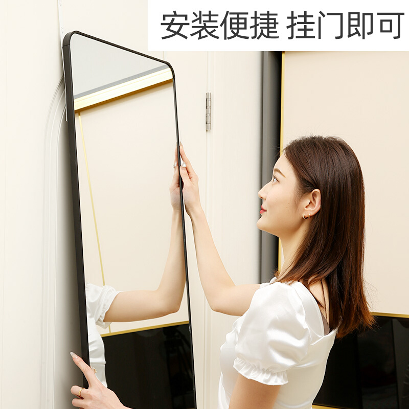 卧室试衣镜隐藏门镜门背后镜子挂式穿衣镜全身镜厕所门悬挂贴墙上