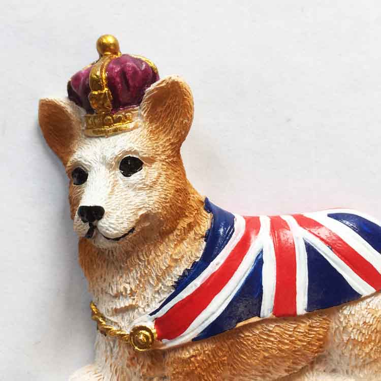 英国旅游纪念品皇室柯基犬立体磁贴冰箱贴 创意装饰工艺品伴手礼