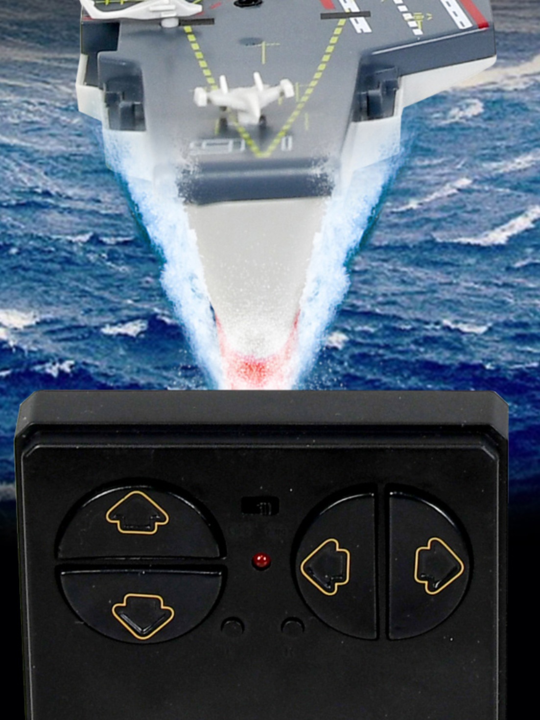 航母电动遥控船高速无线玩具耐摔军舰模型下水亲子大号儿童玩具船