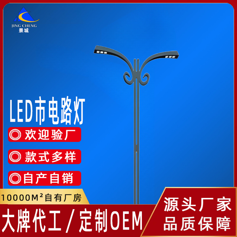 10米双臂路灯 热镀锌6米8米12米路灯杆 公路城市亮化市电路灯