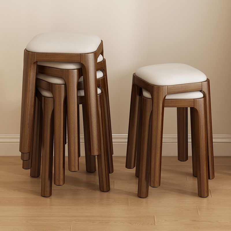 实木凳子家用板凳餐桌凳餐椅凳软包方凳圆凳现代简约可叠放沙发凳