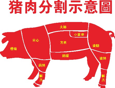 765海报印制展板喷绘写真贴纸素材948猪肉部位分解分割示意图定做