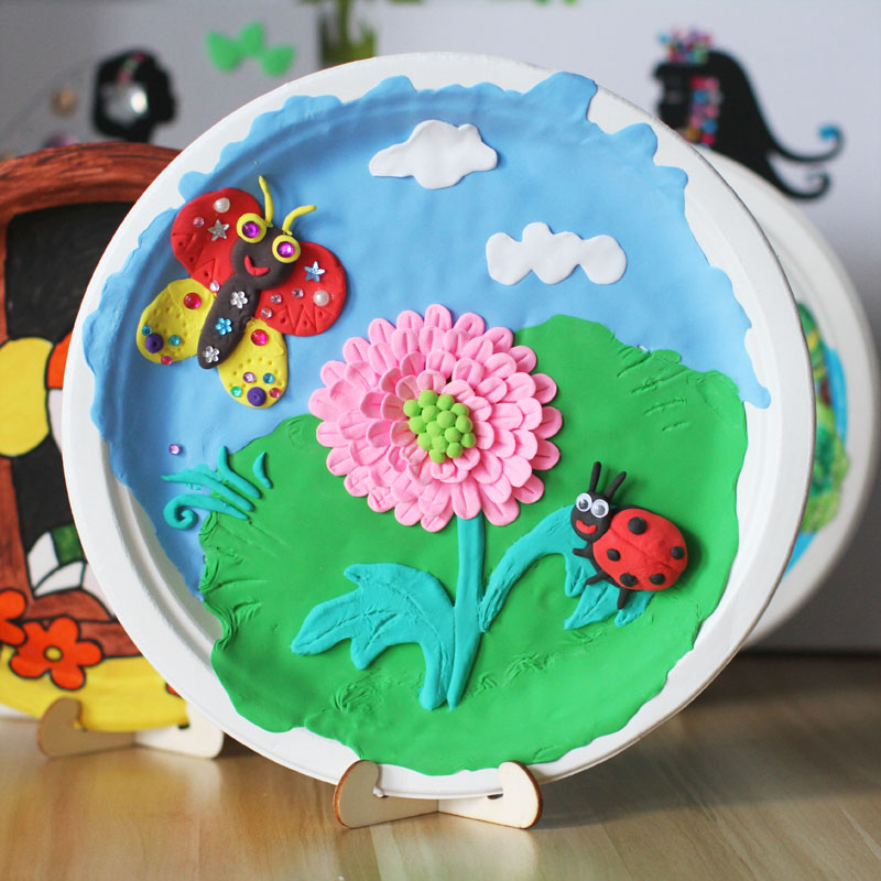 一次性纸盘幼儿园手工DIY绘画画盘子纸碗蛋糕餐盘纸碟子纸盘50装