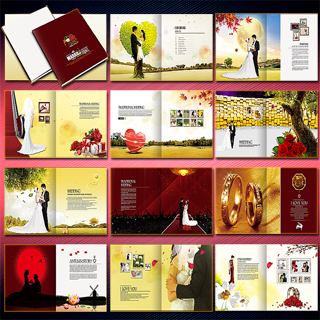 婚庆礼影楼创意画册宣传册婚纱摄影欧式婚礼策划方案psd模板素材