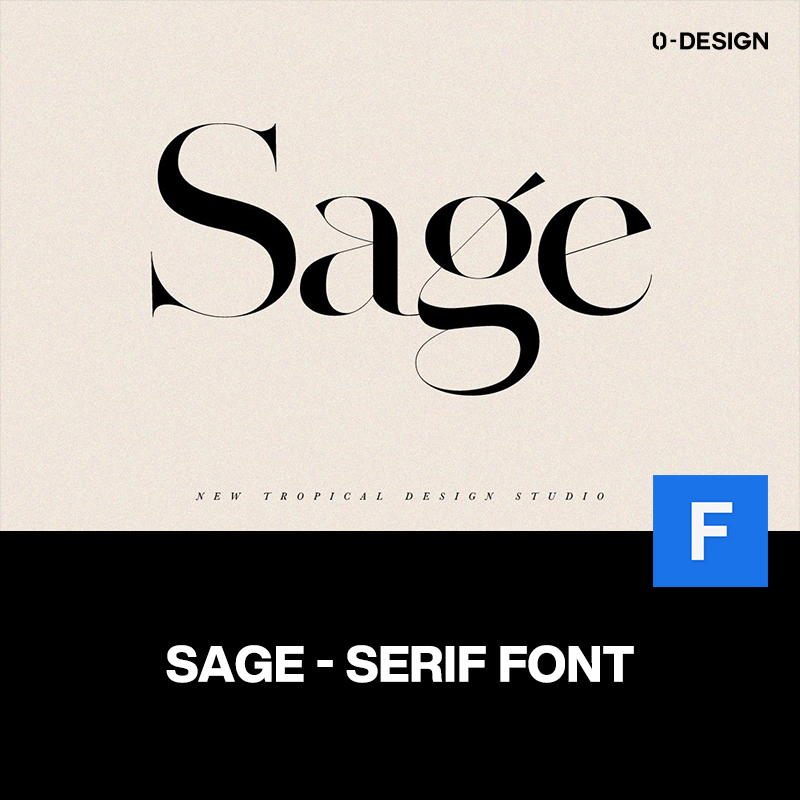 SAGE现代时尚极简轻奢装饰品牌logo婚庆邀请函标题衬线英文字体