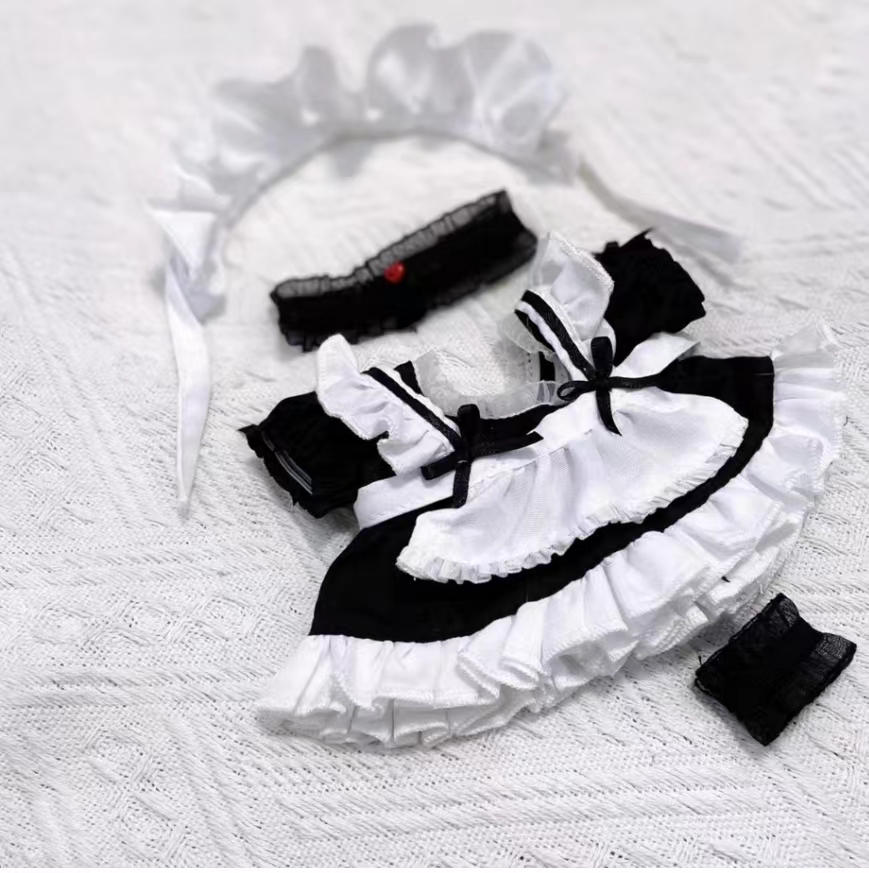 娃衣棉花娃娃20厘米通用女仆裙套装圣诞节春节送女孩礼物同学生日