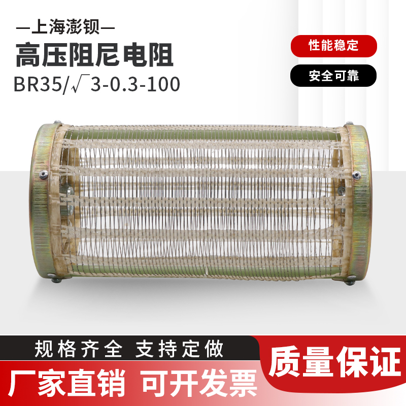 高压阻尼电阻 BR35/√3-0.3-100 35KV防护电容器高压网状电阻