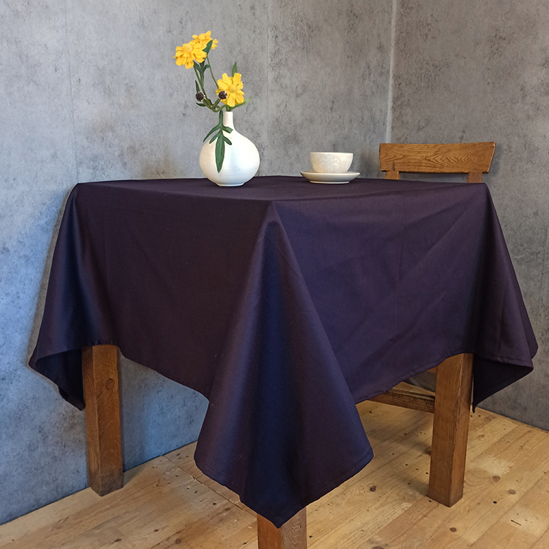 现代简约纯色长方形加厚会议桌布时尚摄影紫色背景正方形茶几盖巾