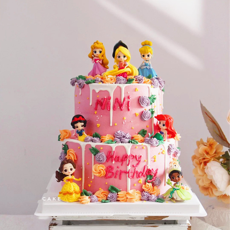 8款迷你公主蛋糕装饰摆件小仙女小公主Q版套装女生小女孩生日插件
