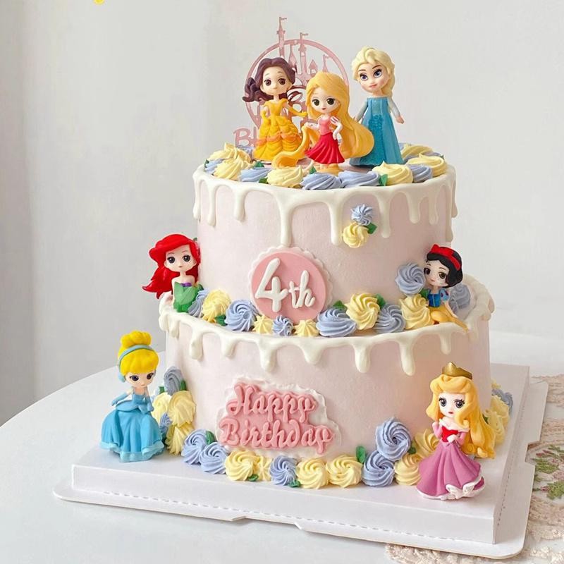第三代8款迷你公主蛋糕装饰摆件小仙女Q版套装女生小女孩生日插件