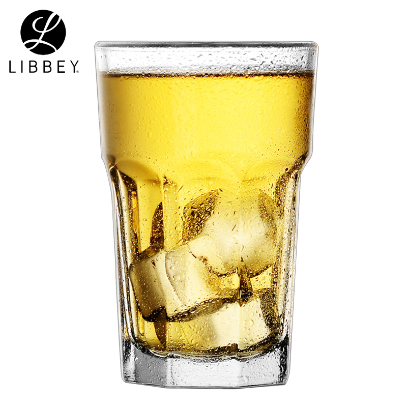 Libbey利比八角玻璃杯咖啡店玻璃杯柯林杯鸡尾酒杯必胜客奶茶杯子
