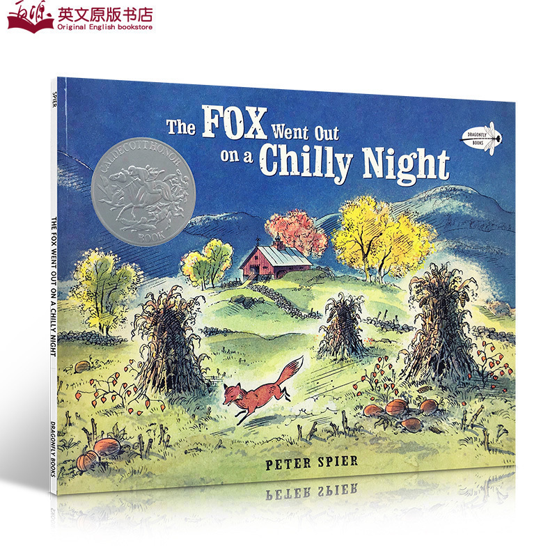 英文原版绘本 The Fox Went Out on a Chilly Night: An Old Song 狐狸夜游记 凯迪克银奖 廖彩杏推荐书单 韵文童谣儿歌图画书
