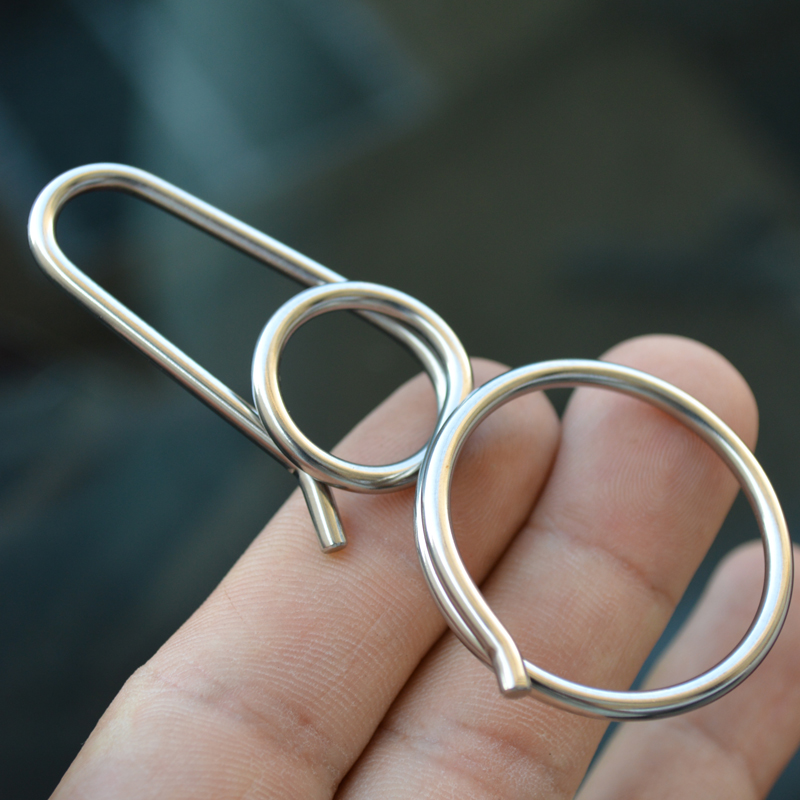 手工不锈钢钥匙扣 纯铜焊丝钥匙圈 创意简约男士钥匙环简单锁挂