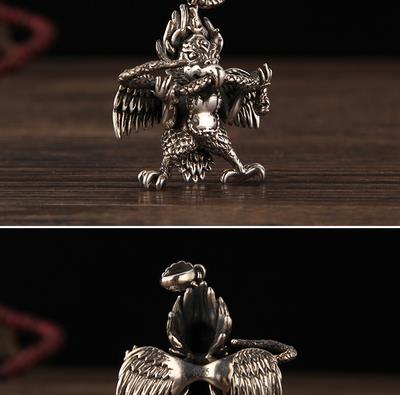 t尼泊尔纯铜护身符 佛像密宗护法金翅大鹏鸟金刚降魔杵法器欧洲款