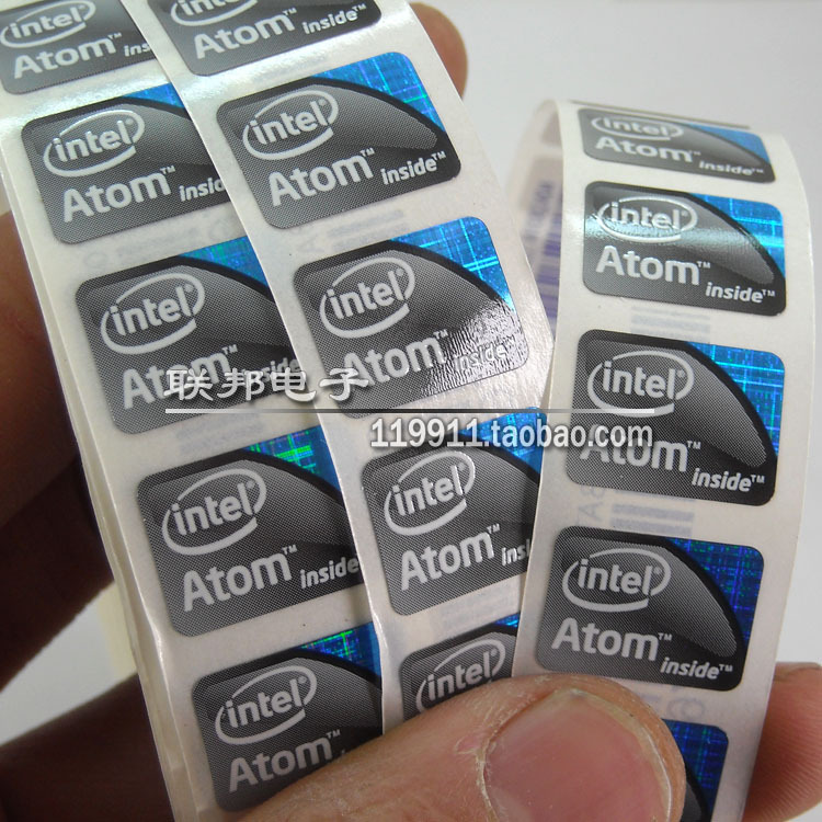 intel Atom阿童木 CPU 电脑标签贴纸 电脑logo