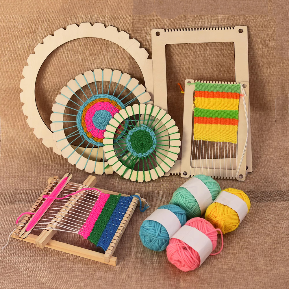 幼儿园中大班毛线编织手工创意课程环创材料班级美工区角材料投放