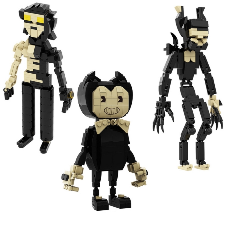 【高砖零件】恐怖游戏班迪与墨水机恶魔怪物人仔模型拼装积木玩具