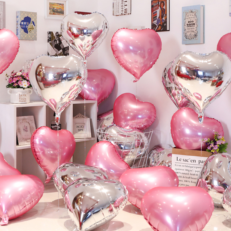 爱心粉色浪漫气球情侣520表白氛围飘空装饰场景求婚派对布置道具