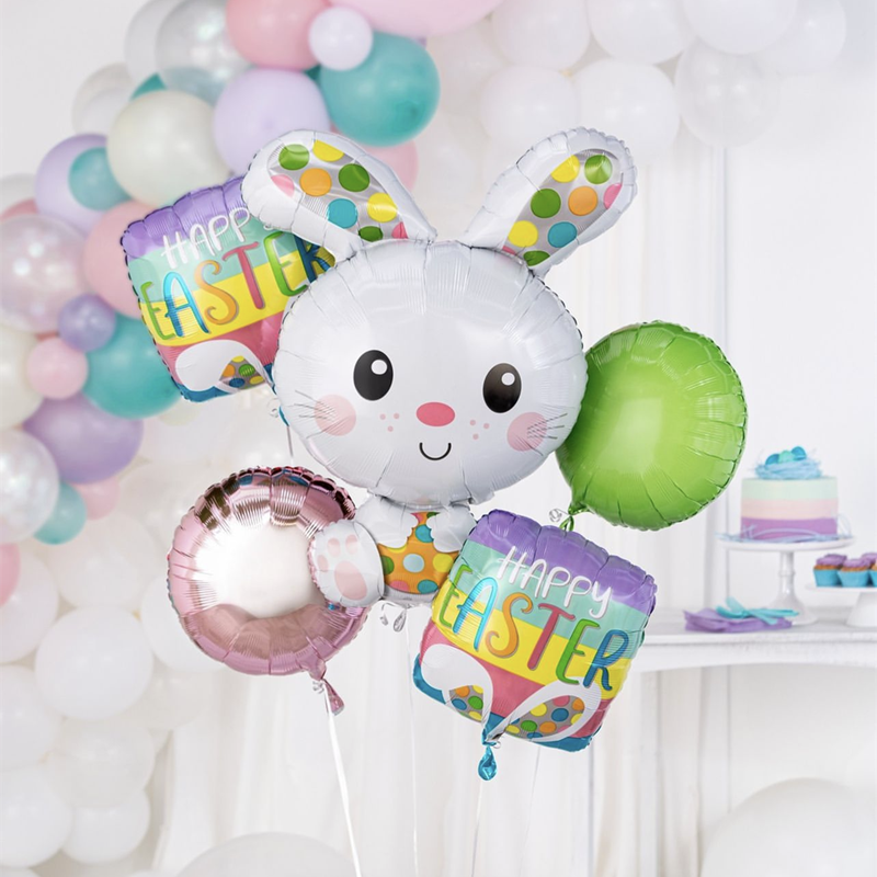 美国Anagram进口简笔画兔子铝箔膜复活节气球可爱呆萌卡通ins生日