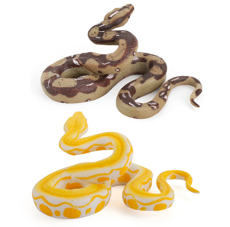2款2色蛇模型仿真大蟒蛇森林野生动物实心蟒摆件儿童认识玩具