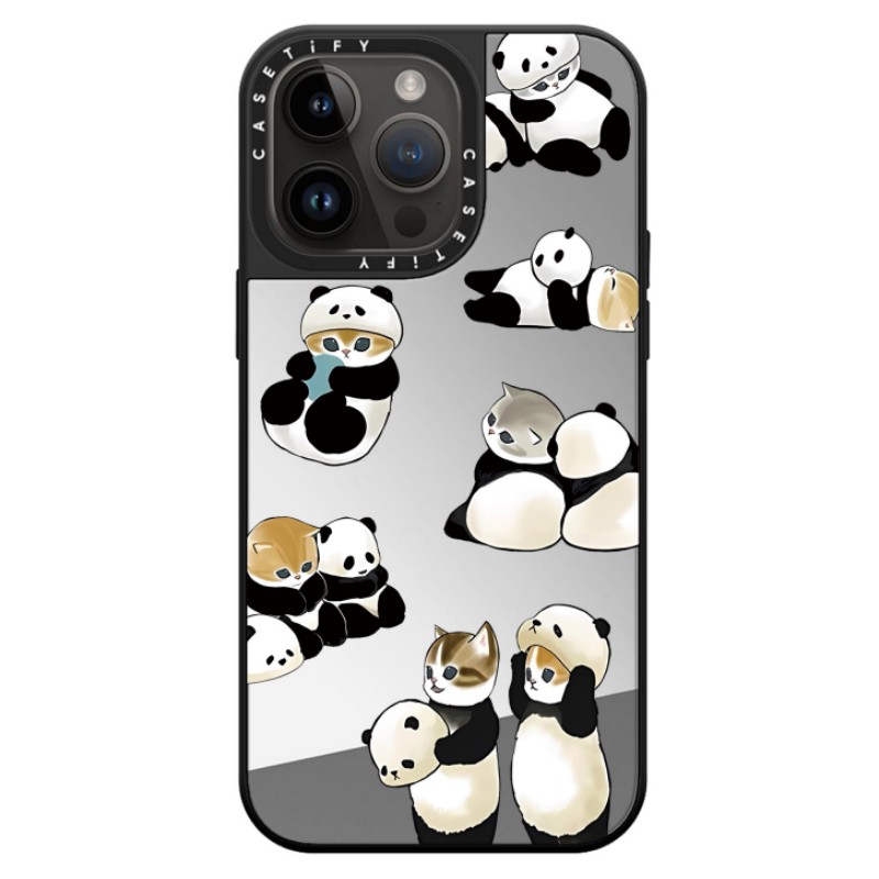 CASETi 镜面 懒惰橘猫 元气灰猫 扮熊猫的猫适用苹果14手机壳iphone15pro max新款防摔14pro保护套卡通13可爱