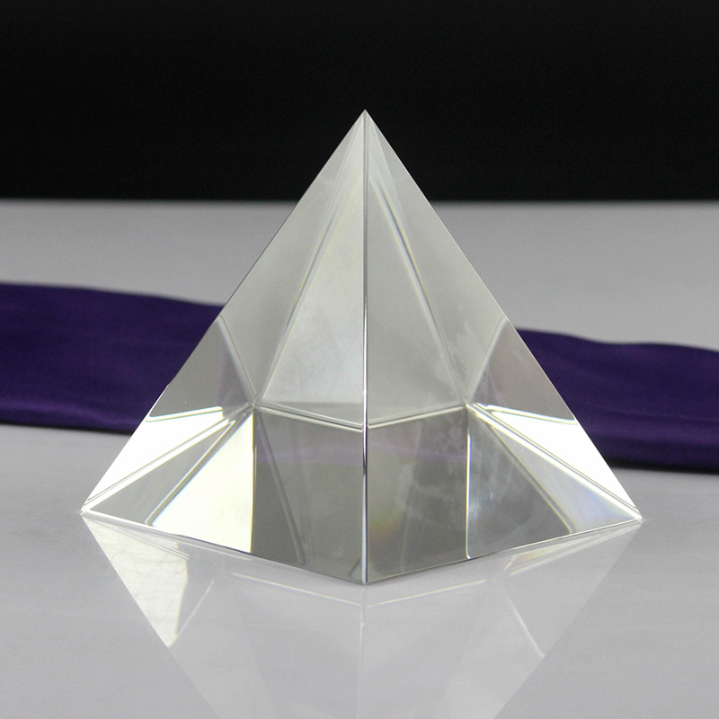 透明水晶金字塔镇宅邪玻璃金字塔水晶工艺品摆件商务礼品三角锥形