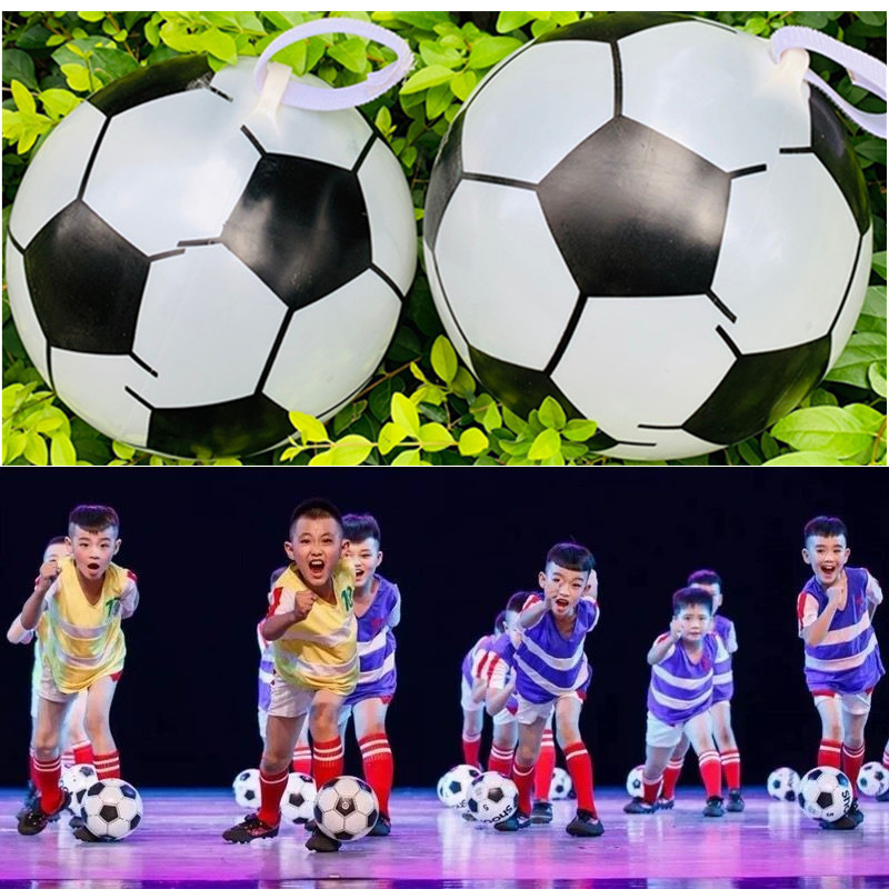 儿童我们的足球梦舞蹈演出幼儿园足球队舞台表演足球舞蹈道具足球