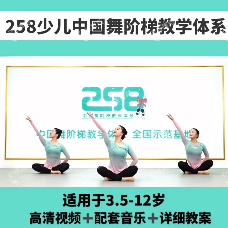 258少儿中国舞基本功教学教材初级中级组合舞蹈高清视频教案教程
