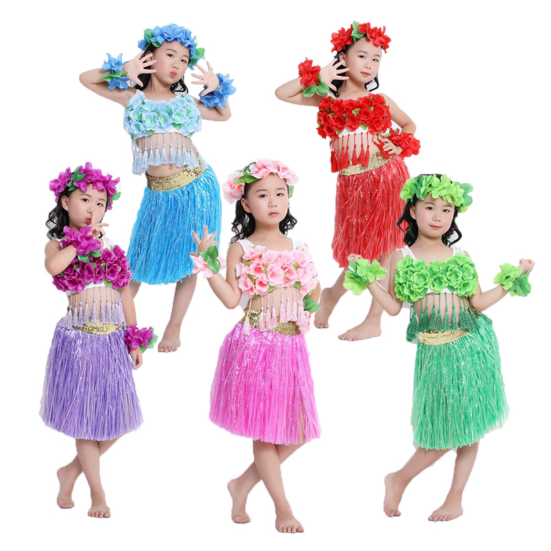 六一幼儿园儿童夏威夷草裙成人男童舞蹈服装表演套装海草舞蹈走秀