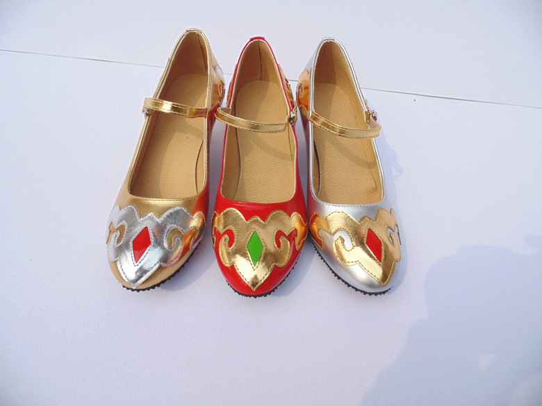 新款新疆维吾尔族藏族舞蹈鞋成人儿童拉丁民族舞鞋广场舞鞋结婚鞋