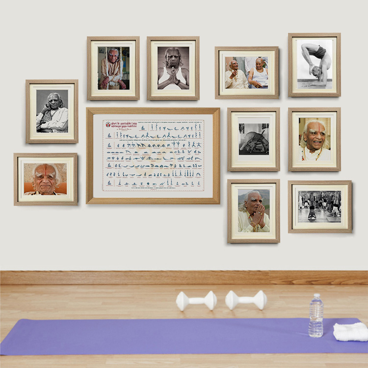 艾扬格瑜伽阿斯汤伽相框装饰画工作室墙画壁画印度大师体式挂画