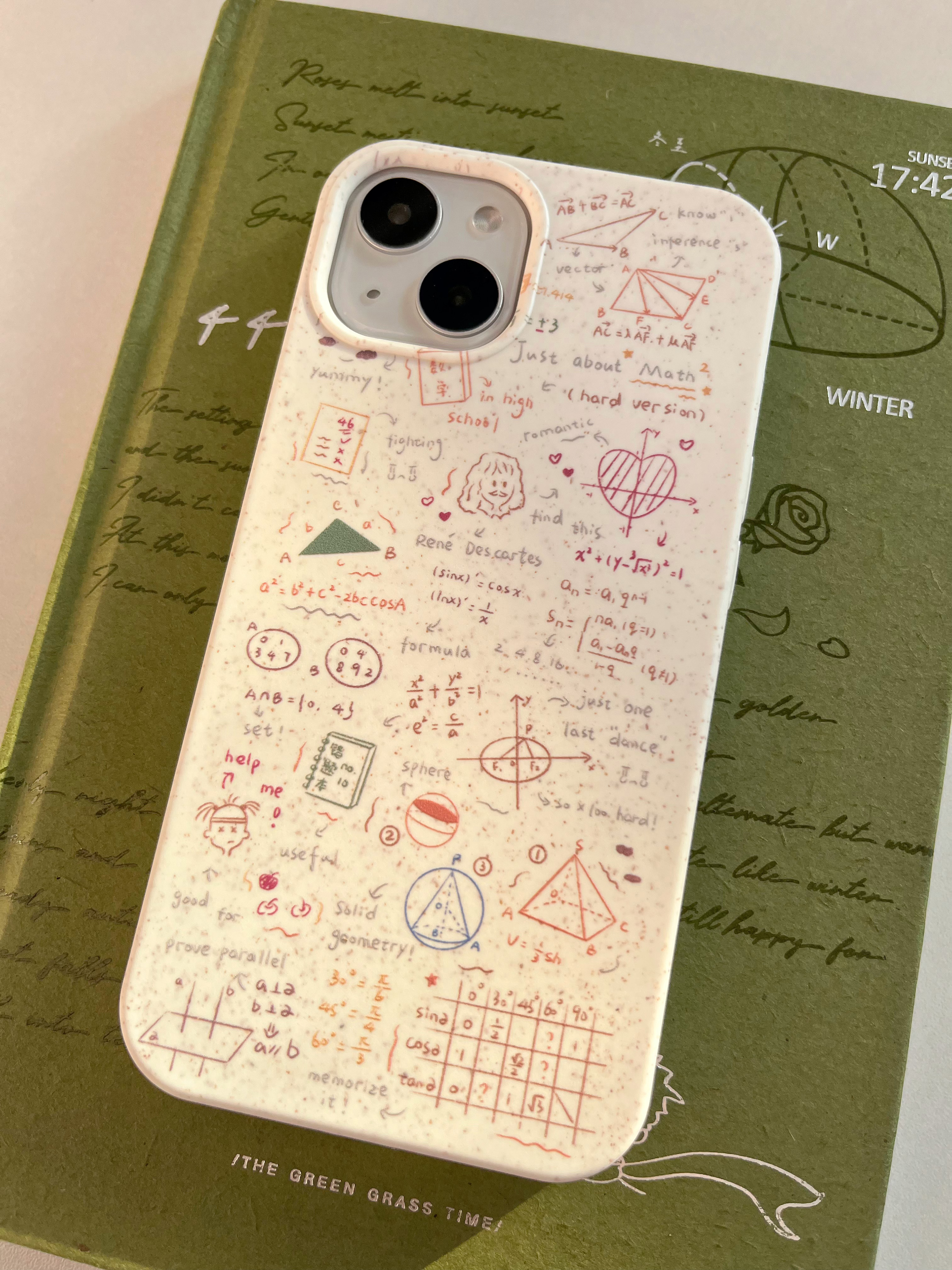 插画师合作款数学学科小众手绘创意图案iPhone环保可降解手机壳软壳