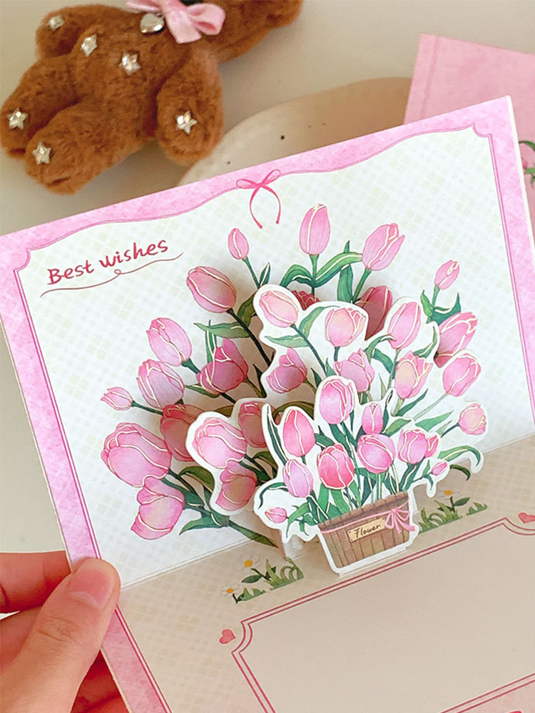 三八妇女节贺卡立体高级感生日祝福创意卡片手写信送女友妈妈礼物