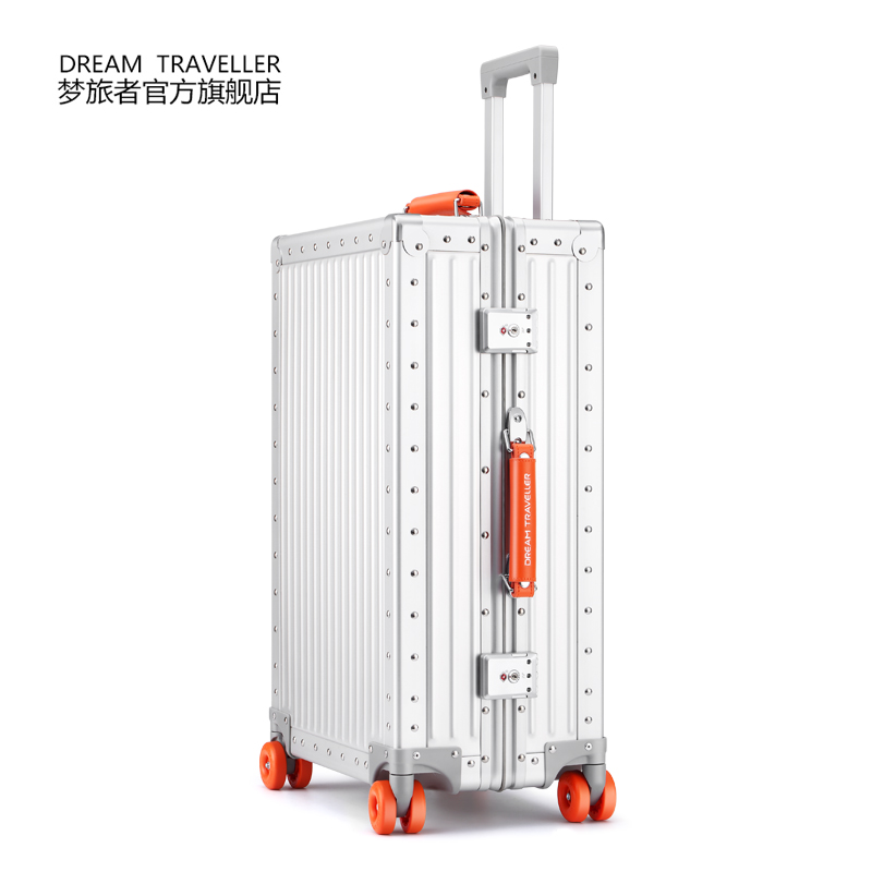 梦旅者全铝镁合金拉杆箱万向轮铝框行李箱金属旅行箱密码皮箱男女