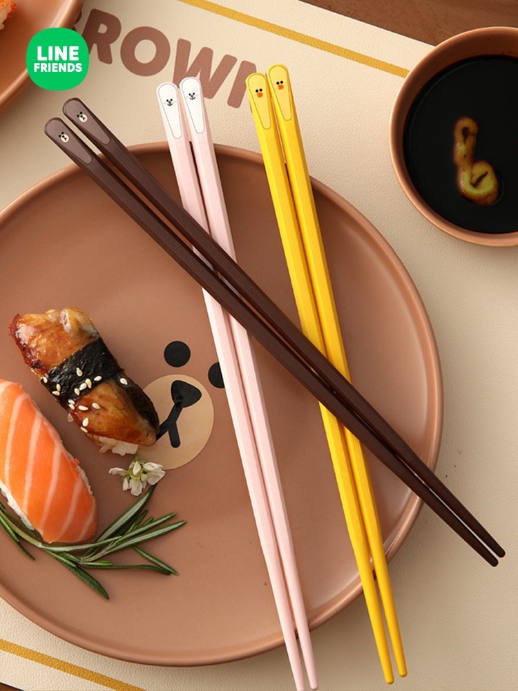 LINE FRIENDS卡通餐具创意可爱筷子一人一公筷家用防滑防霉耐高温