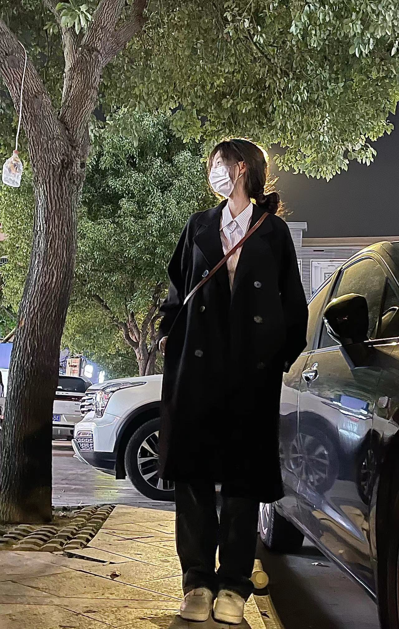黑色毛呢大衣韩系显瘦小个子气质中长款高级感小众加厚西装外套女