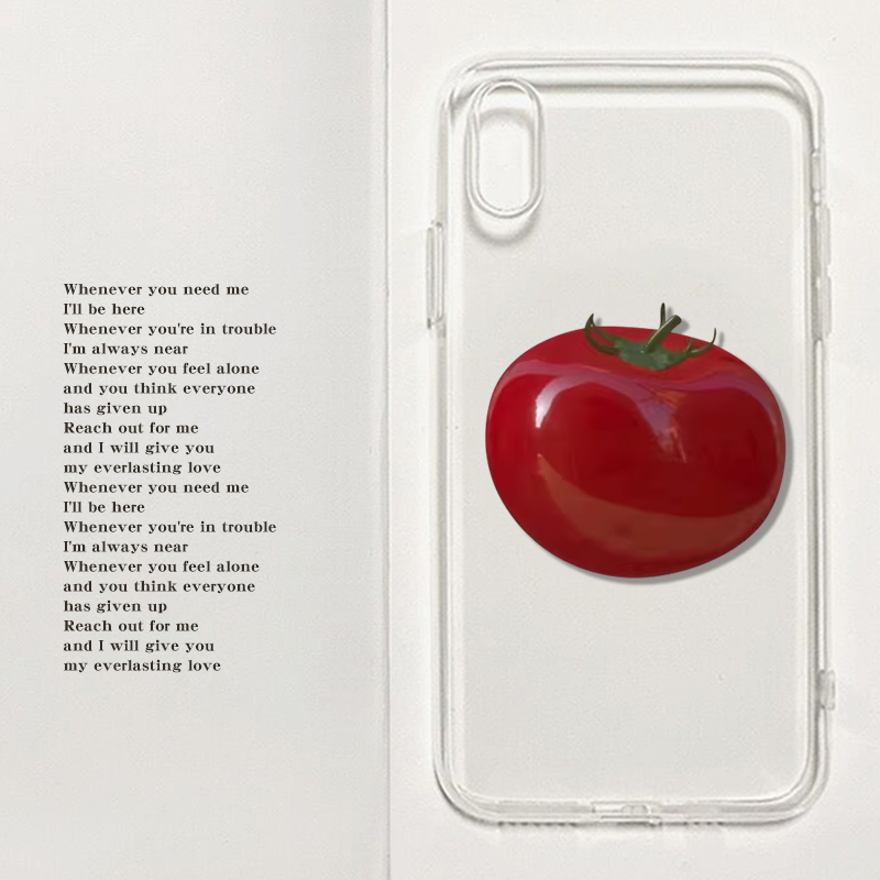 红色西红柿适用于iPhone14promax/13/12苹果15华为mate60Pro小米11卡通vivoiqoo10趣味7/8plus手机壳软xs
