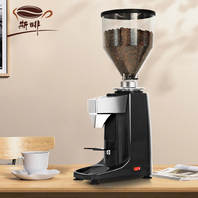 跨境商用磨豆机意式咖啡研磨机电动定量显温度021磨粉机2/110V