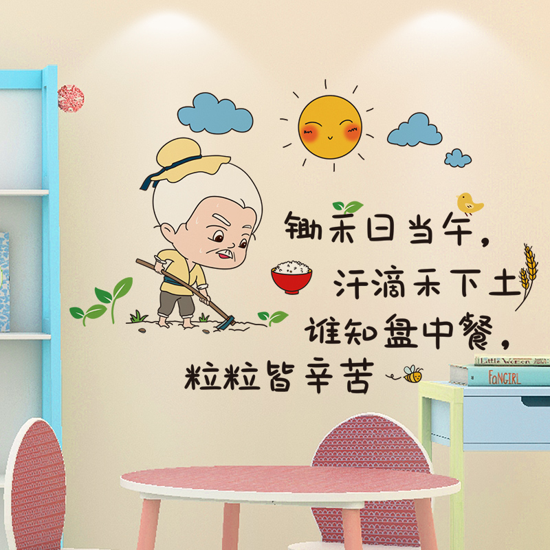 卡通幼儿园文化主题墙贴纸厨房餐厅儿童贴画墙面教室布置装饰自粘