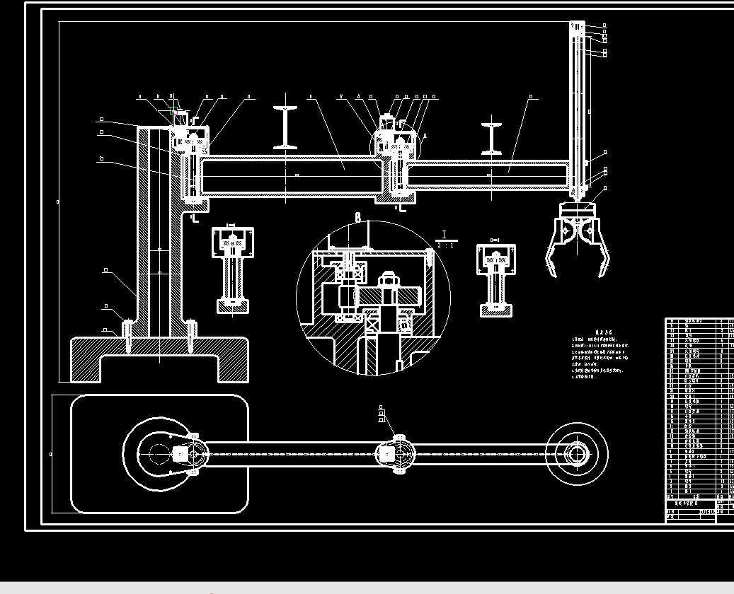 凸轮轴机床的工件输送机构的设计2D图机械CAD素材