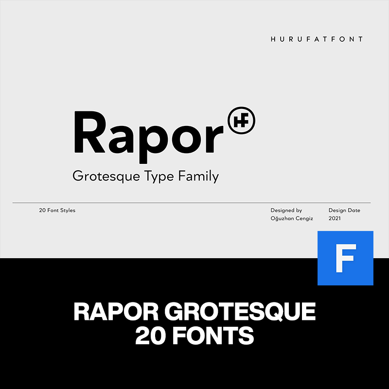 40款Rapor优雅系统标准品牌logo标题排版设计无衬线英文字体家族