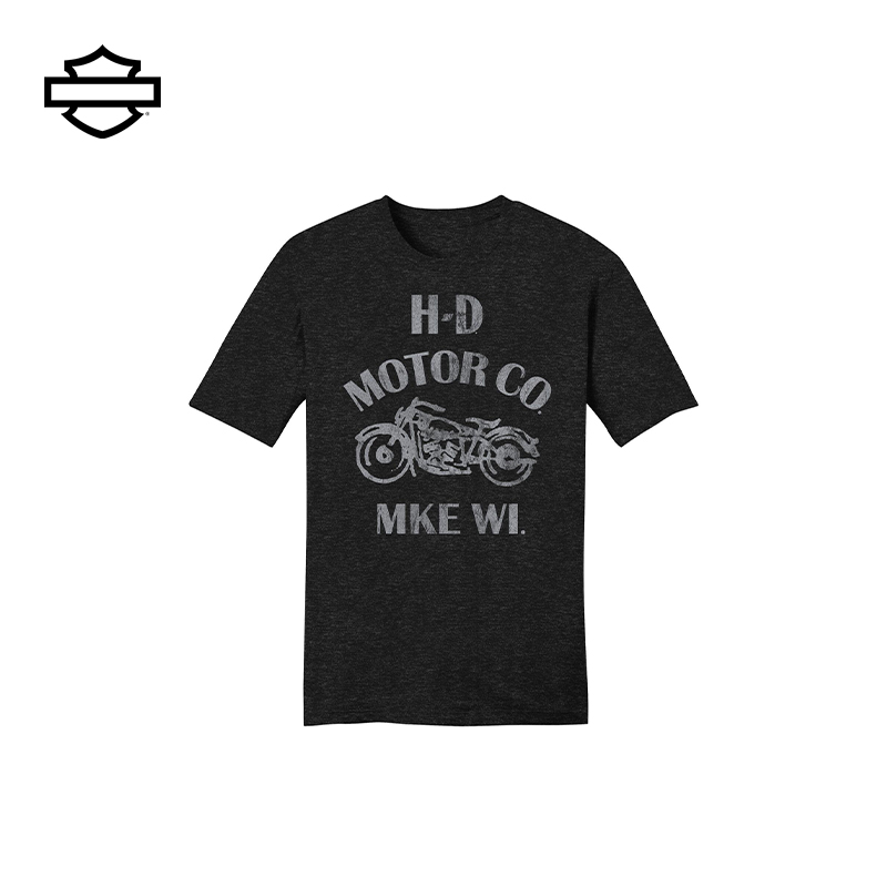 哈雷戴维森Vintage Spirit T恤摩托车骑行男生夏季字母印花半袖