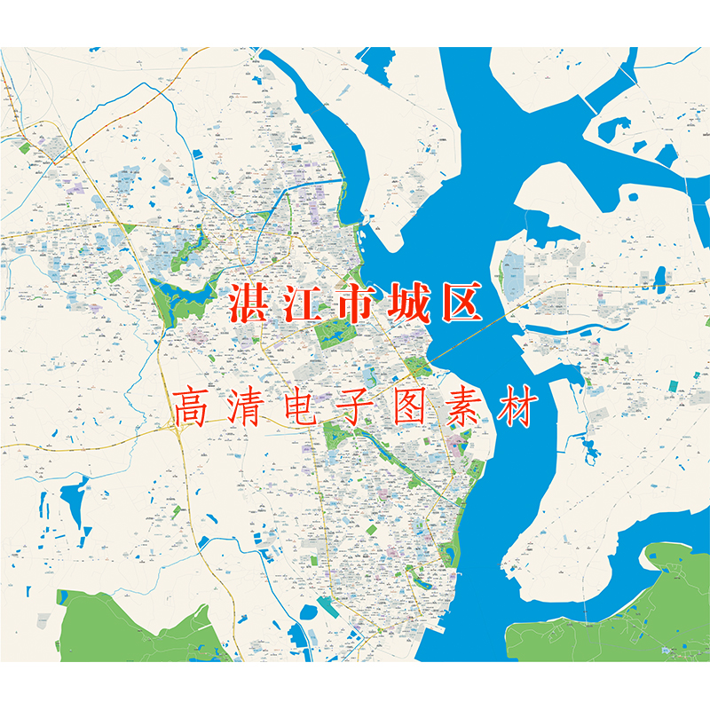 （仅图片）湛江市区霞山区赤坎区麻章区坡头区地图城区道路高清