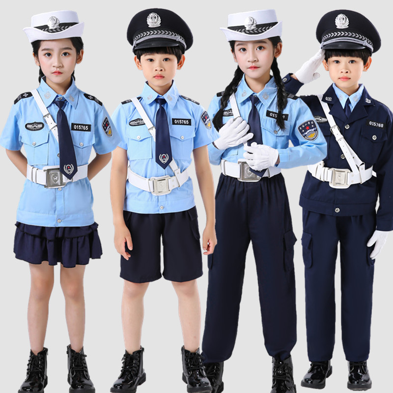 儿童警服小交警套装黑猫警长男孩演出服幼儿园警装角色扮演警察服